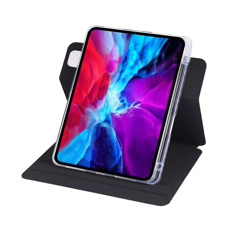 Étui pour iPad (2025) / 10,9 (2022) avec Support Rotatif Magnétique Détachable en Acrylique + Cuir - Noir