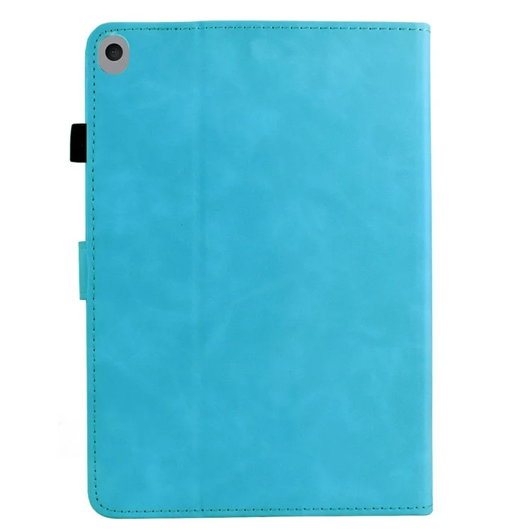 Étui pour tablette pour iPad 10,2 (2021) / (2019) / (2020) / Air 10,5 pouces (2019 / Pro 10,5 pouces (2017) Couverture en cuir avec motif mandala et fentes pour cartes - Bleu ciel