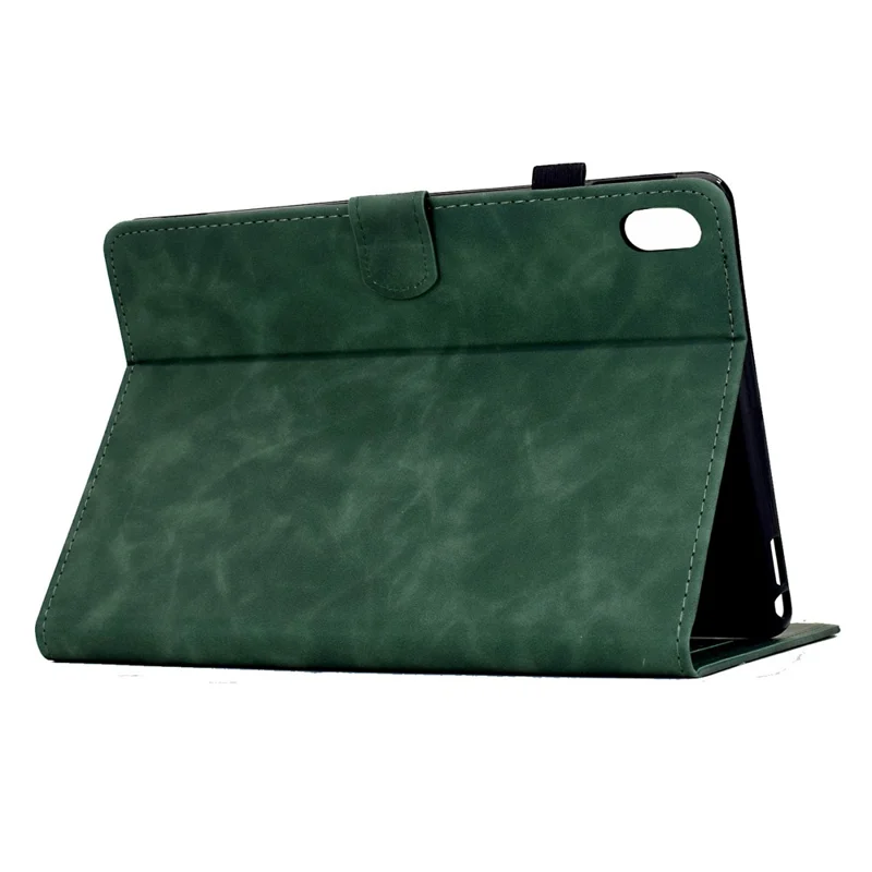 For iPad (2025) / 10.9 (2022) Case Mandala Imprinted Leather Tablet Cover with Card Slots - Green
