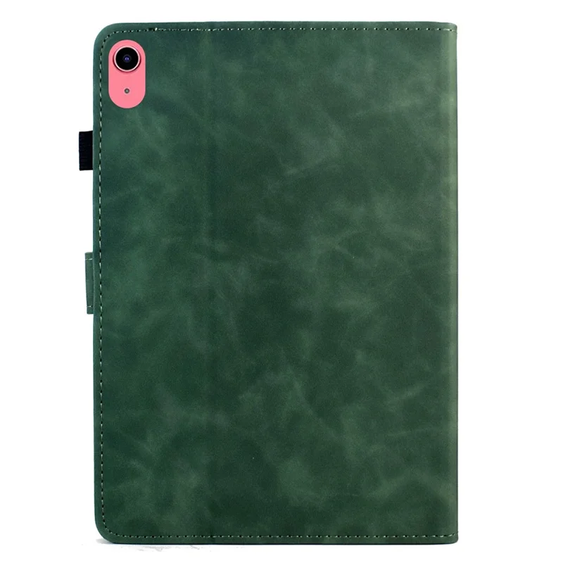 For iPad (2025) / 10.9 (2022) Case Mandala Imprinted Leather Tablet Cover with Card Slots - Green