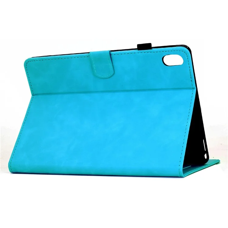 Étui pour iPad mini (2024) / (2021) avec Motif Mandala Imprimé en Cuir et Emplacements pour Cartes - Bleu Ciel