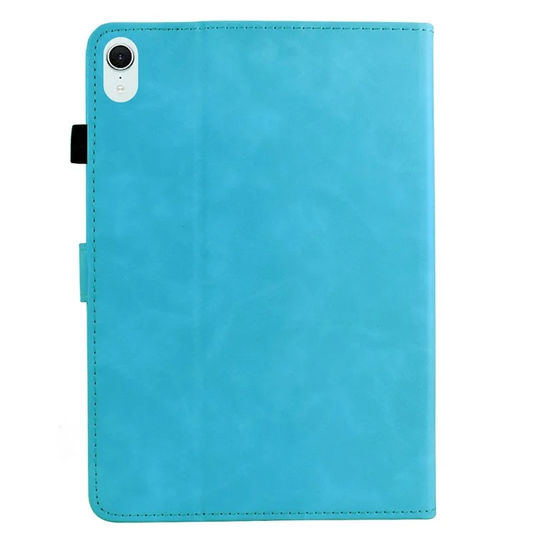 Étui pour iPad mini (2024) / (2021) avec Motif Mandala Imprimé en Cuir et Emplacements pour Cartes - Bleu Ciel