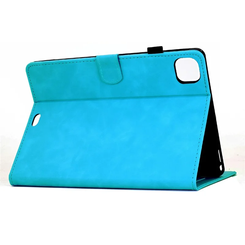 For iPad Pro 11 (2024) Case Mandala Imprinted Leather Tablet Cover with Card Slots - Sky Blue