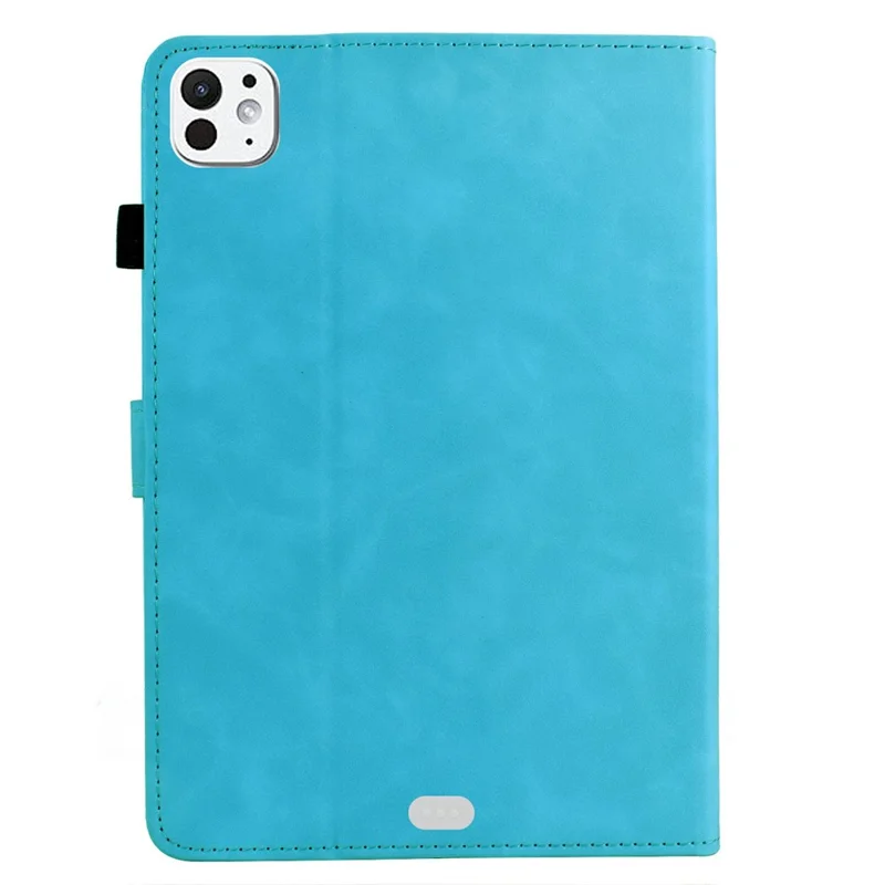 For iPad Pro 11 (2024) Case Mandala Imprinted Leather Tablet Cover with Card Slots - Sky Blue