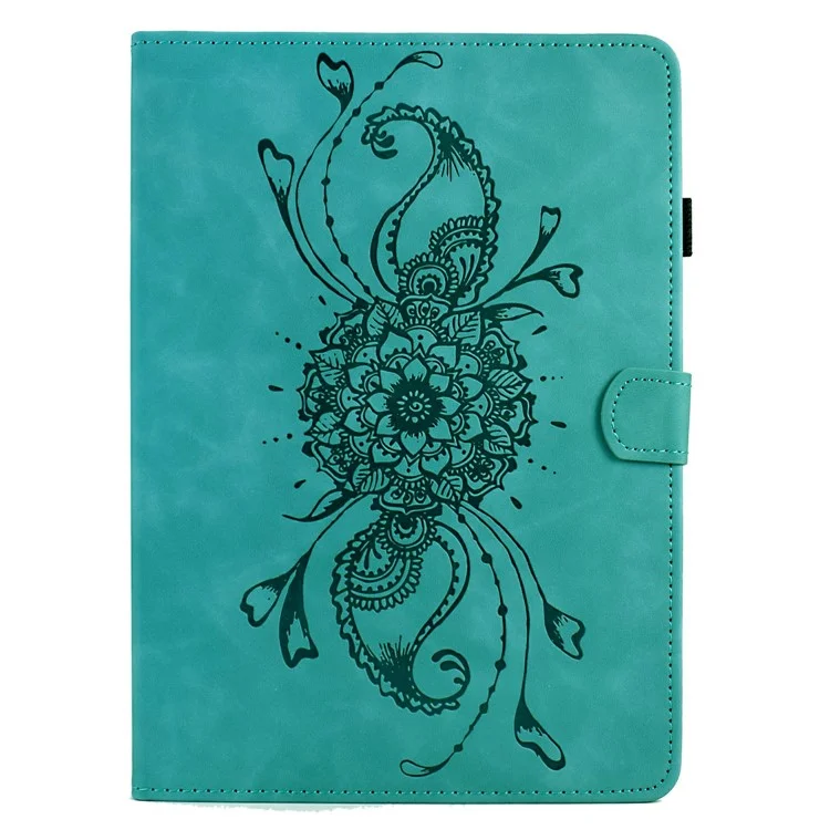 Étui en cuir pour iPad Air 11 (2025) / (2024) / Air (2022) / (2020) / Pro 11 (2022) / (2021) / (2020) / (2018) Housse de tablette Mandala avec emplacements pour cartes - Bleu bébé