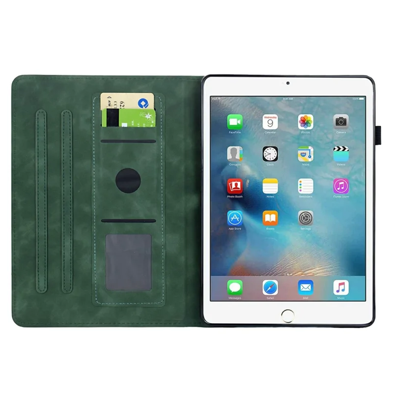 Leather Case For iPad mini (2019) 7.9 inch / mini 4 / mini 3 / mini 2 / Mini Mandala Imprinted Tablet Cover with Card Slots - Green