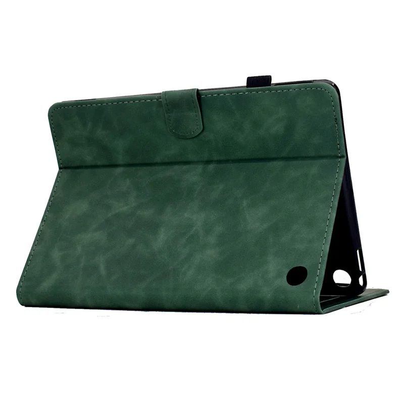 For Amazon Fire 7 (2022) Case Mandala Imprinted Leather Tablet Cover with Card Slots - Green
