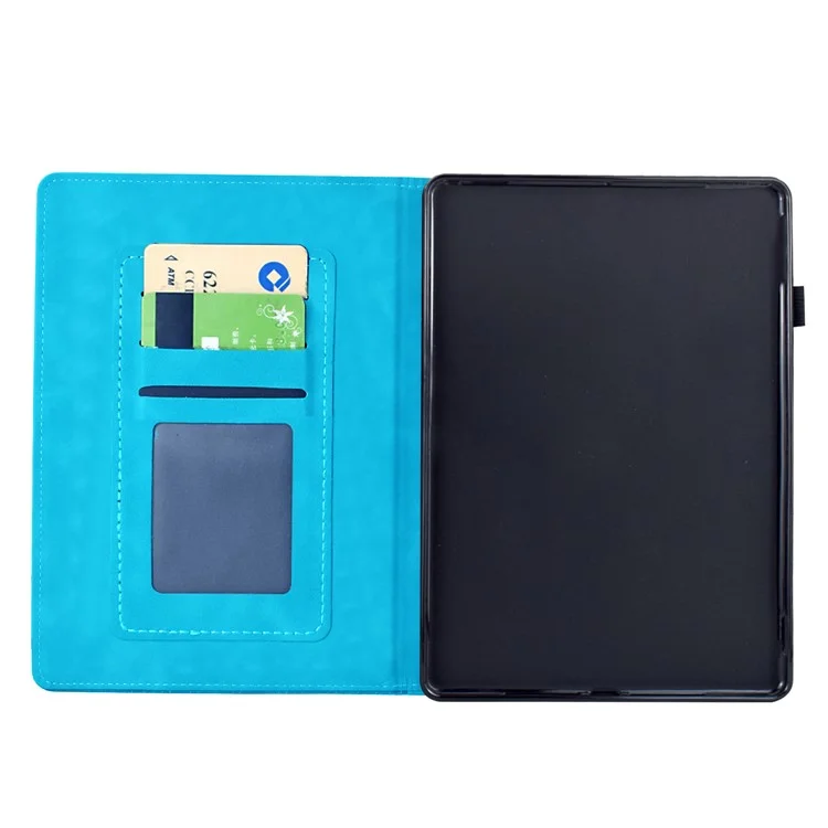 Étui pour Amazon Kindle 6" (2024) / (2022) avec Motif Mandala Imprimé, Couverture en Cuir avec Emplacements pour Cartes - Bleu Ciel