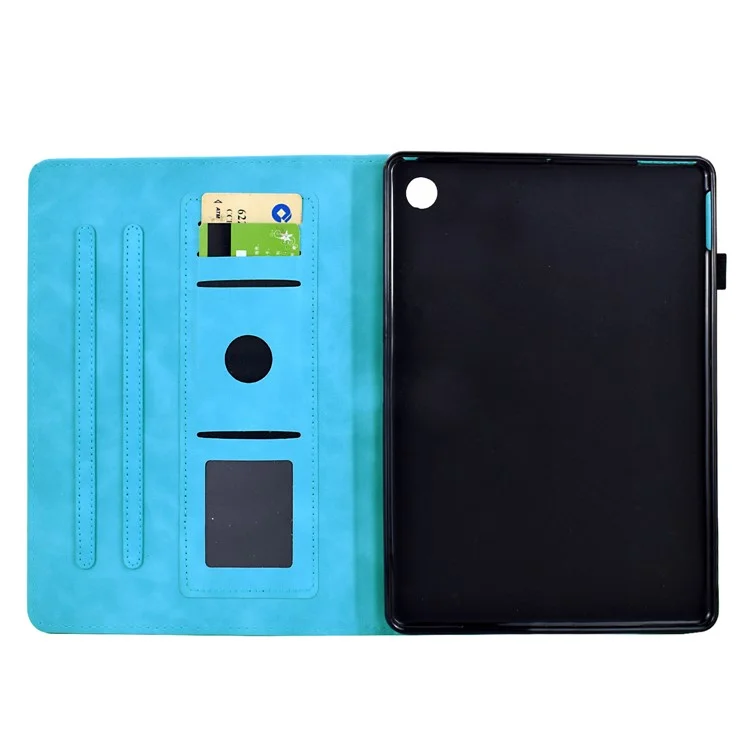 Étui pour Amazon Kindle Fire Max 11 2023 avec Motif Mandala Imprimé, Housse en Cuir pour Tablette avec Emplacements pour Cartes - Bleu Ciel