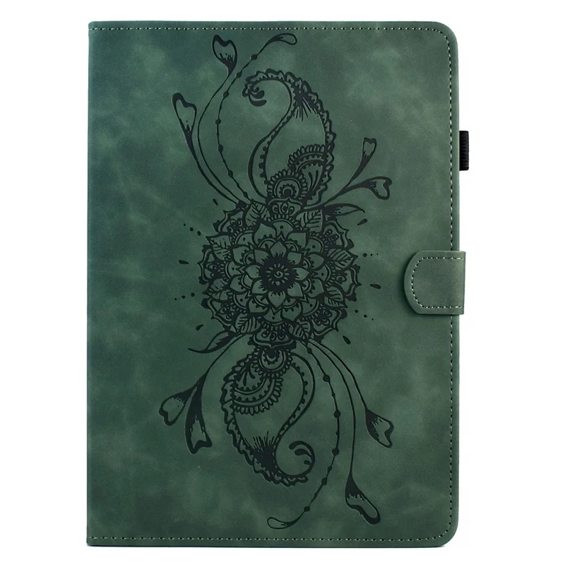 Universal 8 inch Tablet Case Mandala Imprinted Leather Tablet Cover with Card Slots - Green