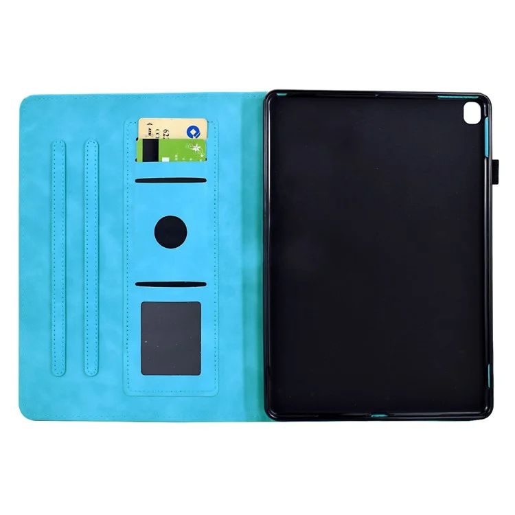 Funda para Samsung Galaxy Tab A7 10.4 (2020) T500 / T505 con Diseño Mandala Impreso, Cubierta de Cuero para Tablet con Ranuras para Tarjetas - Azul Cielo