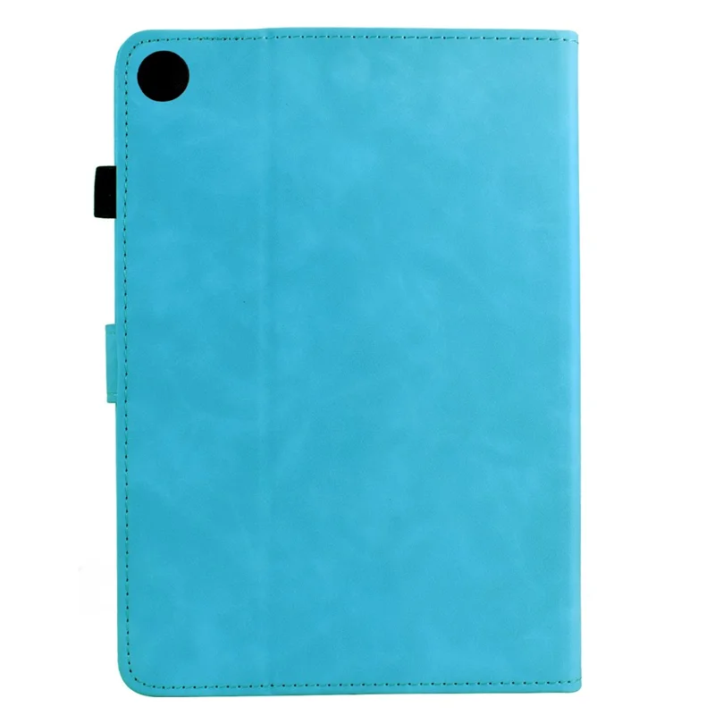 For Samsung Galaxy Tab A9 Case Mandala Imprinted Leather Tablet Cover with Card Slots - Sky Blue