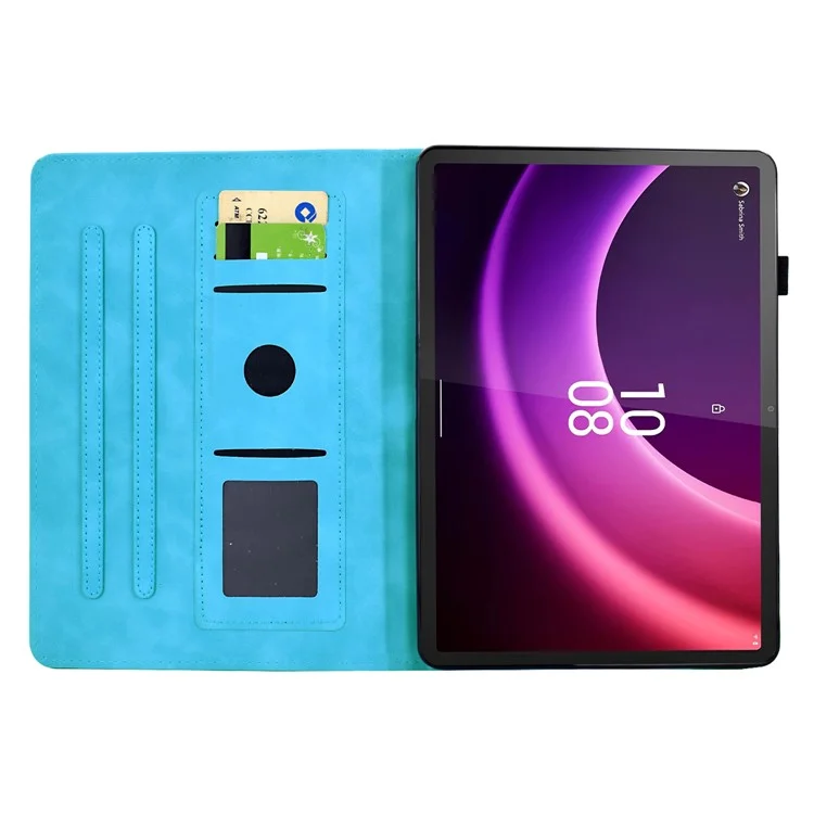 Funda para Lenovo Tab P11 Gen 2 / Xiaoxin Pad Plus (2023) con Mandala Impreso en Cuero con Ranuras para Tarjetas - Azul Cielo