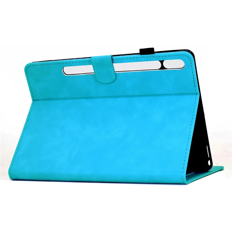 For Samsung Galaxy Tab S9 / Tab S9 FE Case Mandala Imprinted Leather Tablet Cover with Card Slots - Sky Blue