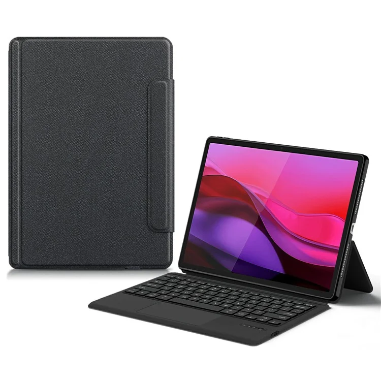 For Lenovo Yoga Pad Pro Leather Case + Touchpad Bluetooth-Compatible Keyboard with Backlit