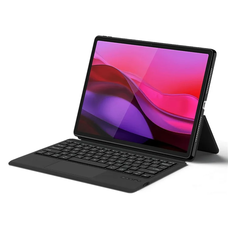 For Lenovo Yoga Pad Pro Leather Case + Touchpad Bluetooth-Compatible Keyboard with Backlit