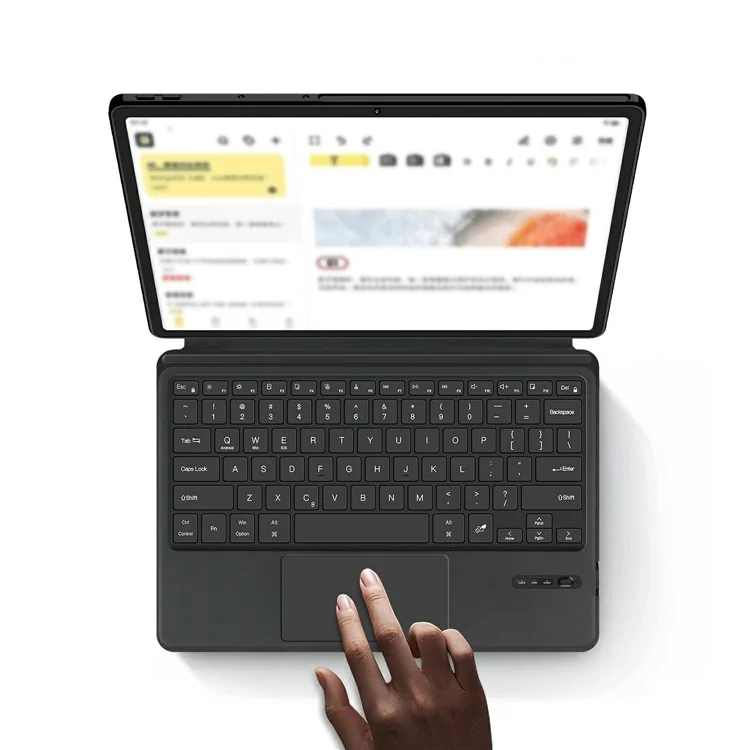 For Lenovo Yoga Pad Pro Leather Case + Touchpad Bluetooth-Compatible Keyboard with Backlit