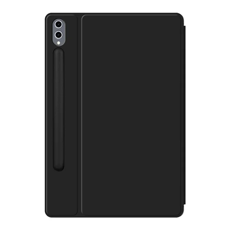 For Samsung Galaxy Tab S8+  /  S7+ Case Origami Stand PU Leather Magnetic Tablet Cover - Black