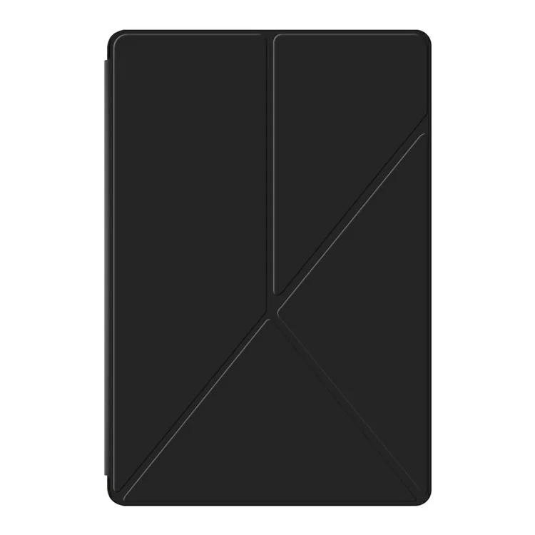 For Samsung Galaxy Tab S8+  /  S7+ Case Origami Stand PU Leather Magnetic Tablet Cover - Black