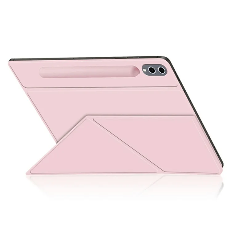 Capa para Samsung Galaxy Tab S8 Ultra Estojo Origami Suporte em Couro PU Capa Magnética para Tablet - Rosa
