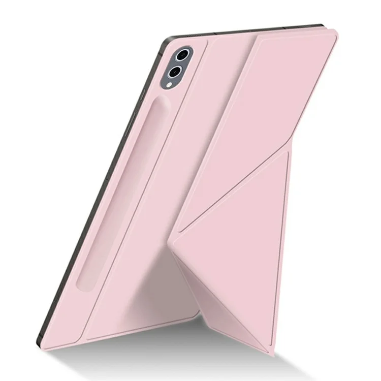 Capa para Samsung Galaxy Tab S8 Ultra Estojo Origami Suporte em Couro PU Capa Magnética para Tablet - Rosa