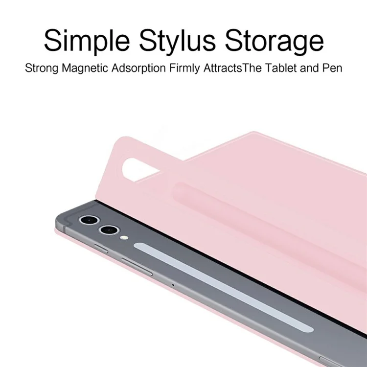 Capa para Samsung Galaxy Tab S8 Ultra Estojo Origami Suporte em Couro PU Capa Magnética para Tablet - Rosa