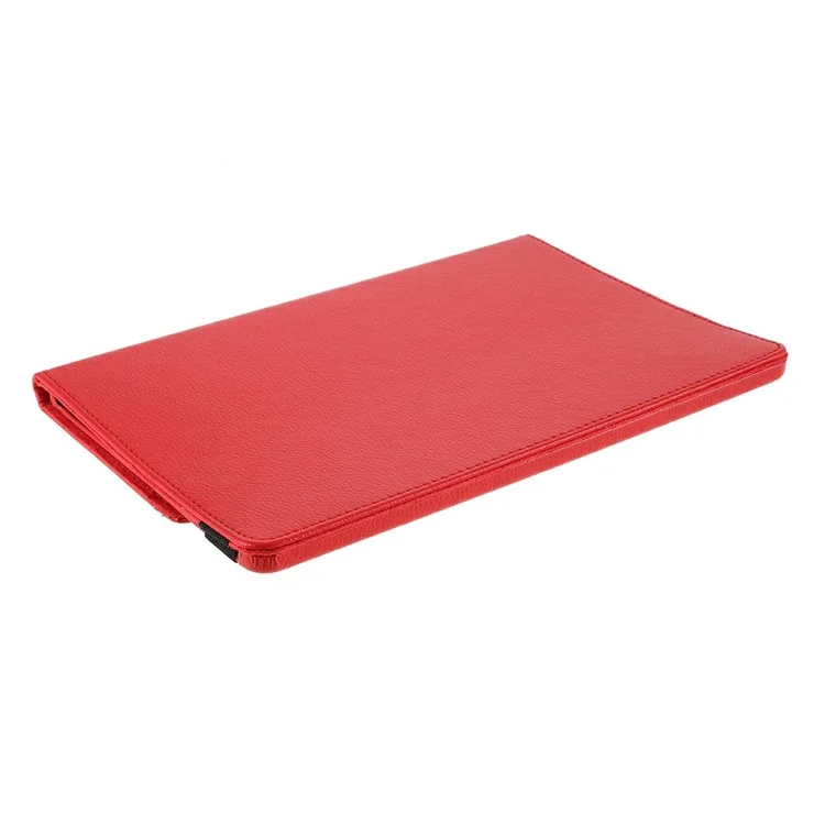 Étui pour Samsung Galaxy Tab S10 FE+ avec Support Rotatif en Cuir PU + Coque de Tablette PC avec Bande Élastique - Rouge