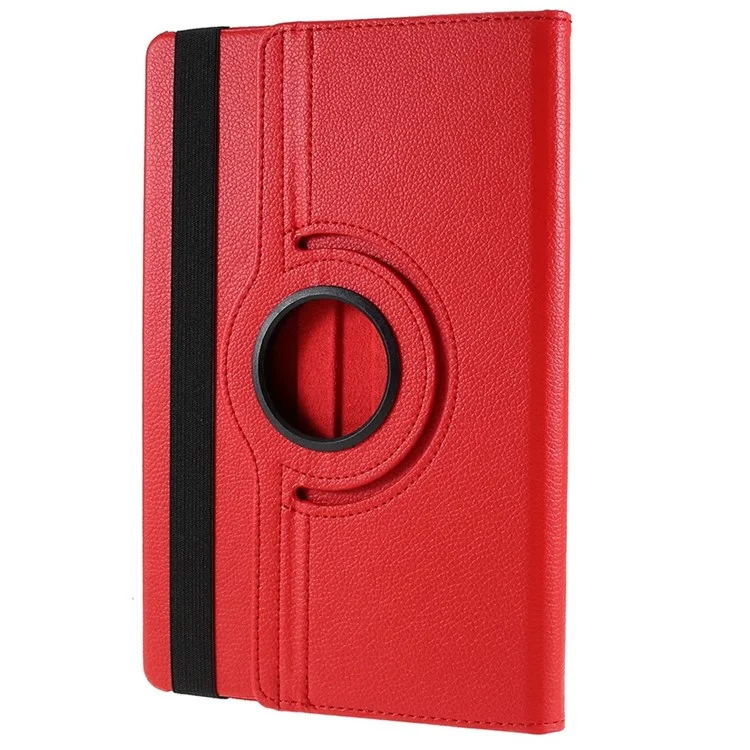 Étui pour Samsung Galaxy Tab S10 FE+ avec Support Rotatif en Cuir PU + Coque de Tablette PC avec Bande Élastique - Rouge