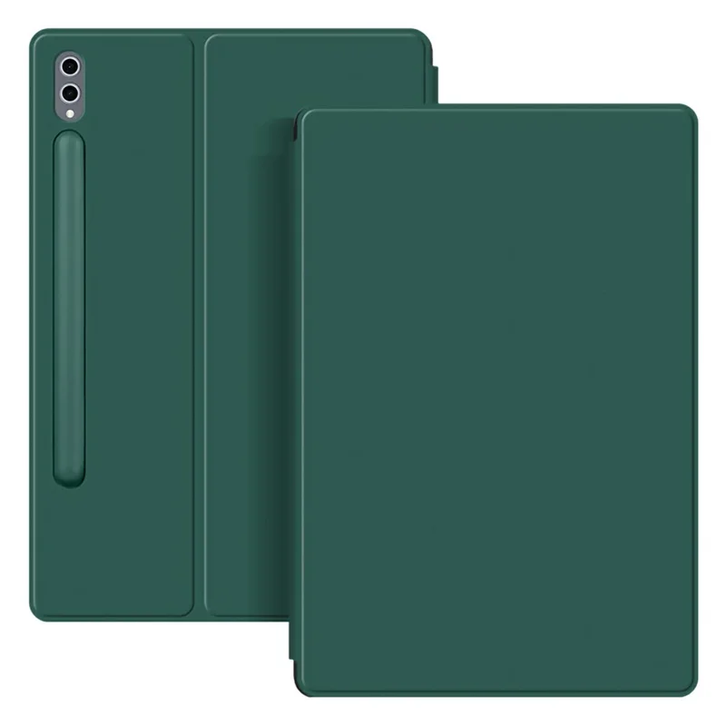 For Samsung Galaxy Tab S10+ Case Stand Magnetic Leather Tablet Cover with Auto Sleep  /  Wake - Green