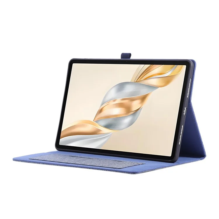 For Honor Pad X9a Lederhülle mit Kartenfach, Stoffstruktur und Ständer - Blau
