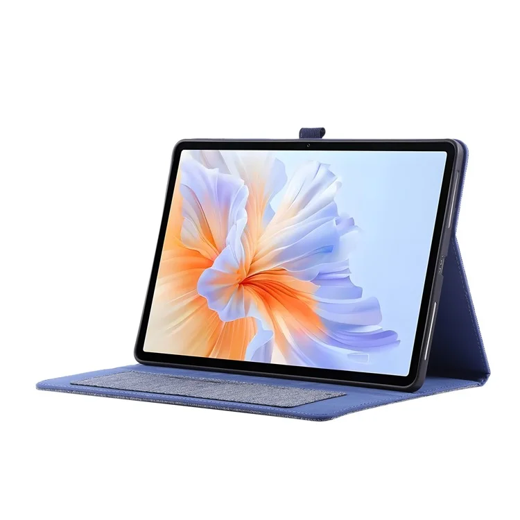 Étui en cuir pour tablette For Honor GT / Pad V9 avec support et porte-cartes - Texture en tissu - Bleu