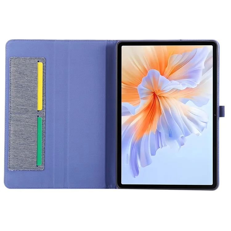 Étui en cuir pour tablette For Honor GT / Pad V9 avec support et porte-cartes - Texture en tissu - Bleu