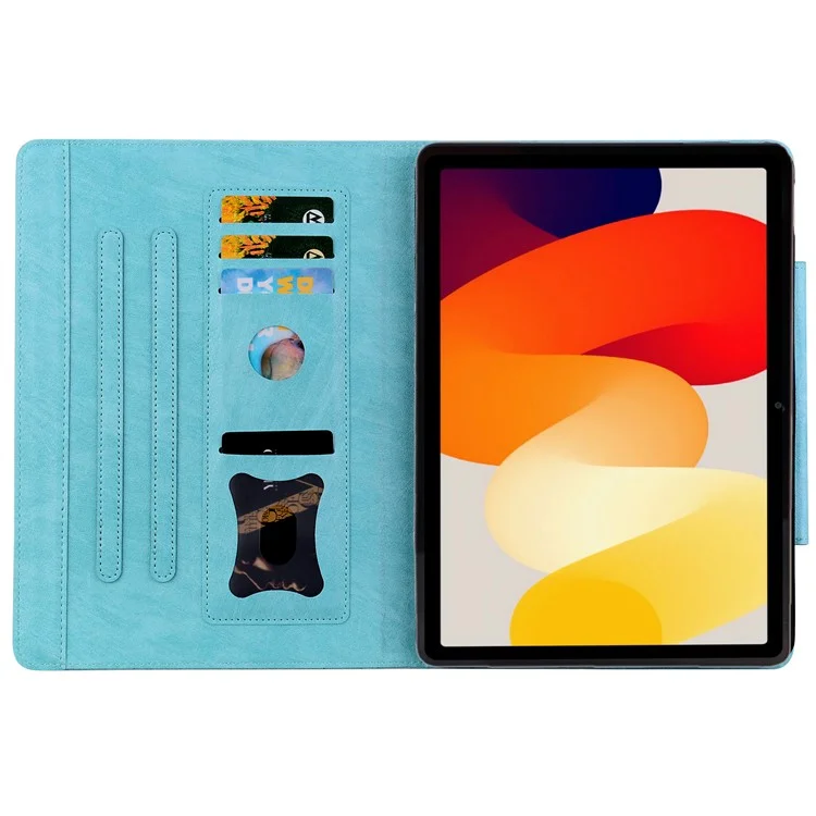 Funda de Cuero con Cierre de Hebilla de Gato para Xiaomi Redmi Pad SE - Azul Bebé