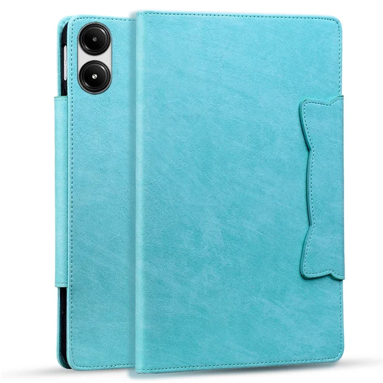 Funda de Cuero con Cierre de Hebilla de Gato para Xiaomi Redmi Pad SE - Azul Bebé