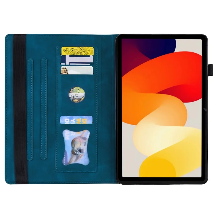 Capa para Xiaomi Redmi Pad SE em Couro PU Protetor Folio com Porta-cartões - Azul