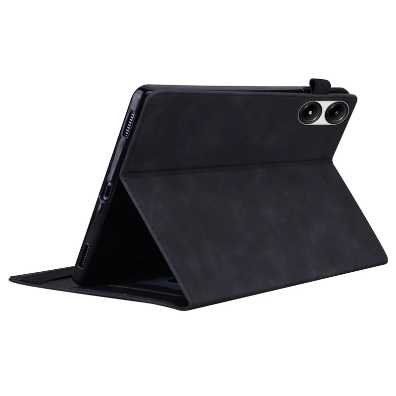 For Xiaomi Redmi Pad 2 Case PU Leather Protective Folio Tablet Cover with Card Holder - Black