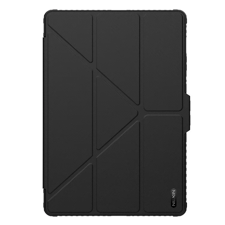 Étui en cuir avec protection NILLKIN Pro pour Samsung Galaxy Tab S10 FE+ avec couvercle coulissant pour caméra, support origami et couverture de tablette avec activation/désactivation automatique