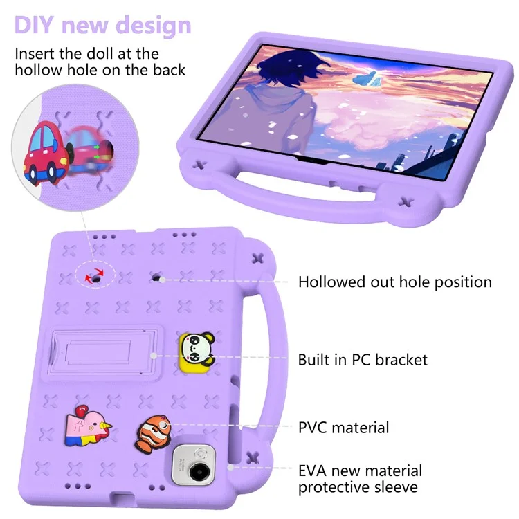 For Honor Pad X9a Hülle für Kinder - EVA Tablet-Schutzhülle in Lila