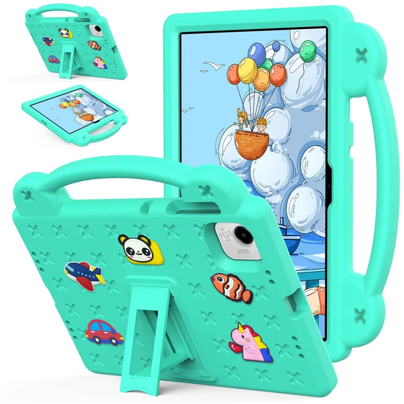 For Honor Pad X9a Case Kids Cartoon Patterns Hand Grip Kickstand Tablet EVA Cover - Green