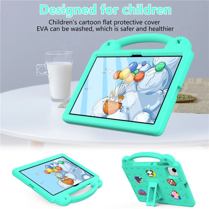 For Honor Pad X9a Case Kids Cartoon Patterns Hand Grip Kickstand Tablet EVA Cover - Green