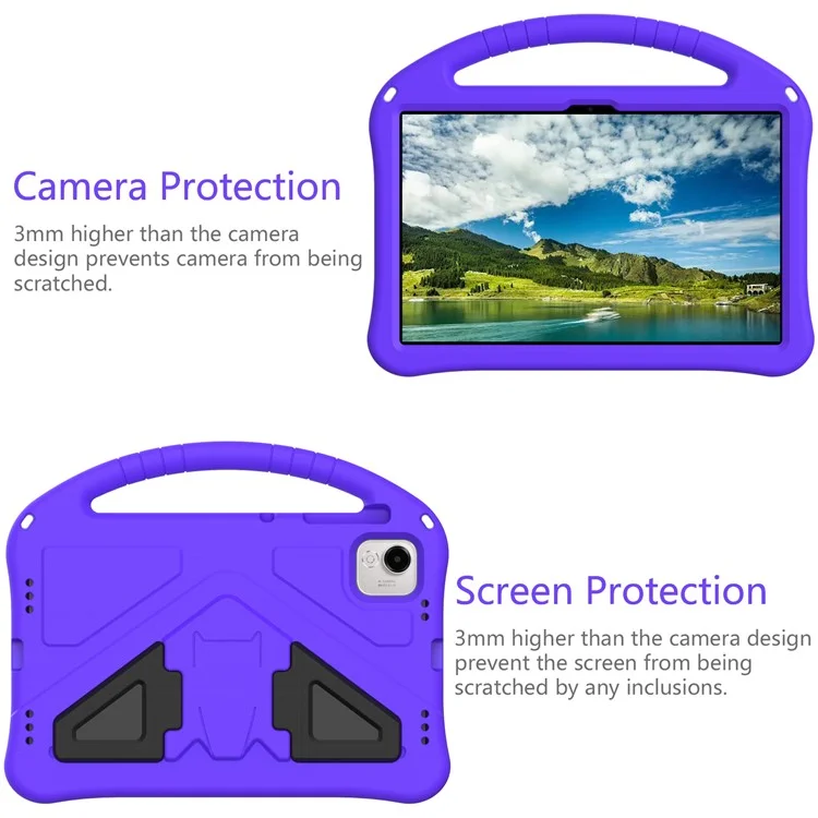 For Honor Pad X9a Case EVA Tablet Cover with Handle Kickstand Children Friendly - Purple