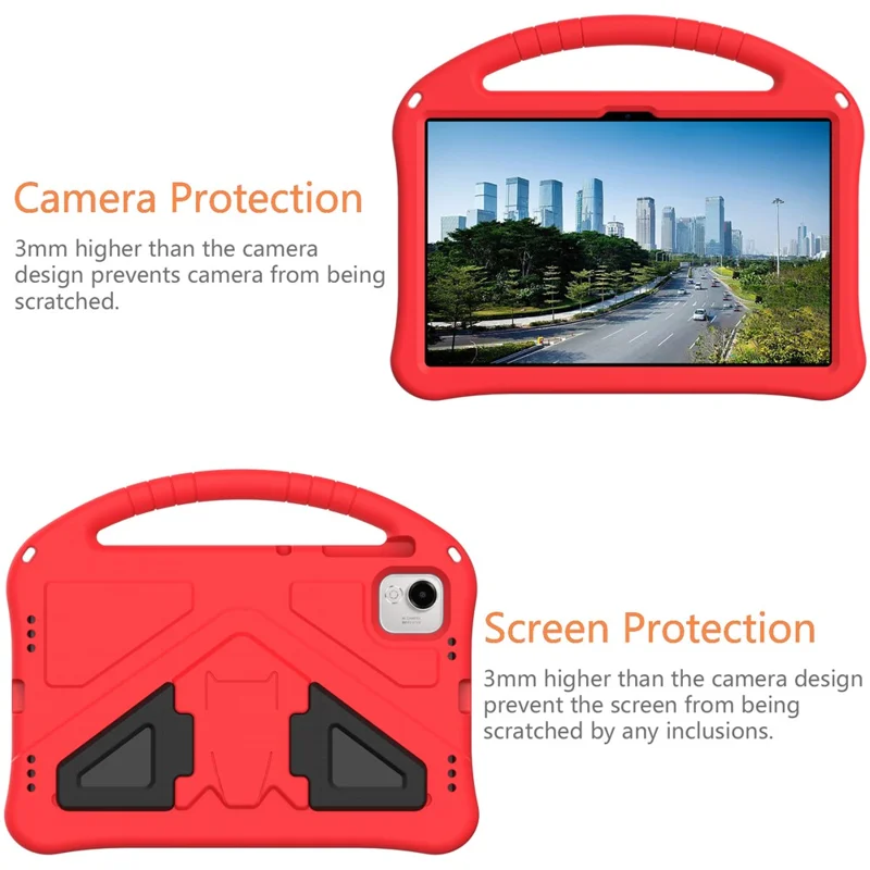 For Honor Pad X9a Case EVA Tablet Cover with Handle Kickstand Children Friendly - Red
