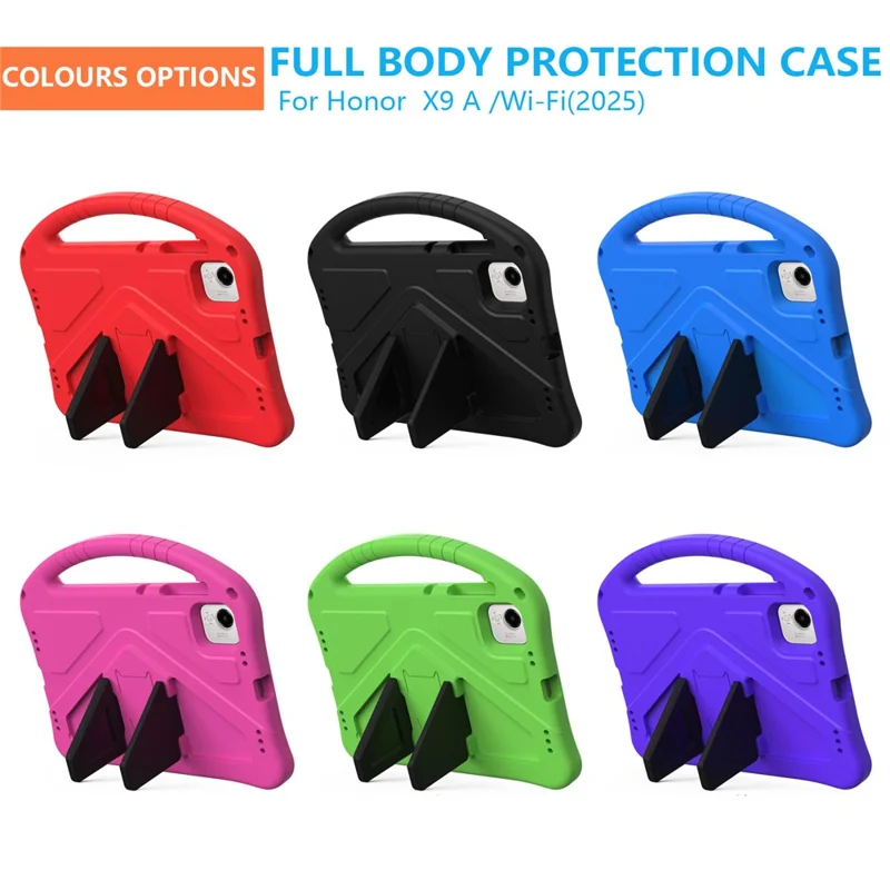 For Honor Pad X9a Case EVA Tablet Cover with Handle Kickstand Children Friendly - Red