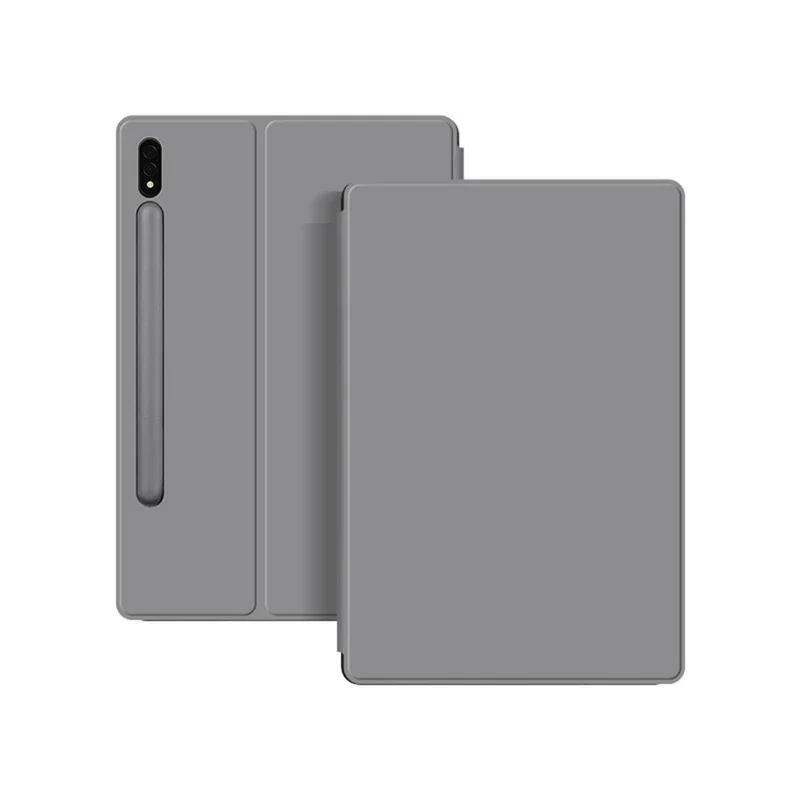 For Samsung Galaxy Tab S8 / Tab S7 Case Stand Magnetic PU Leather Tablet Cover - Grey