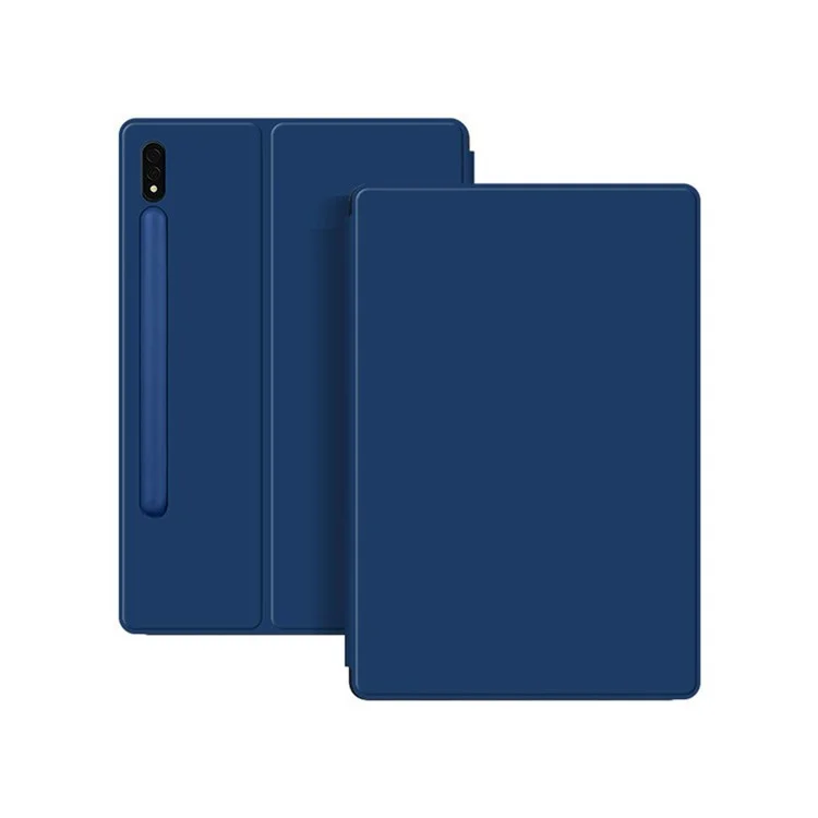 For Samsung Galaxy Tab S8 / Tab S7 Case Stand Magnetic PU Leather Tablet Cover - Blue