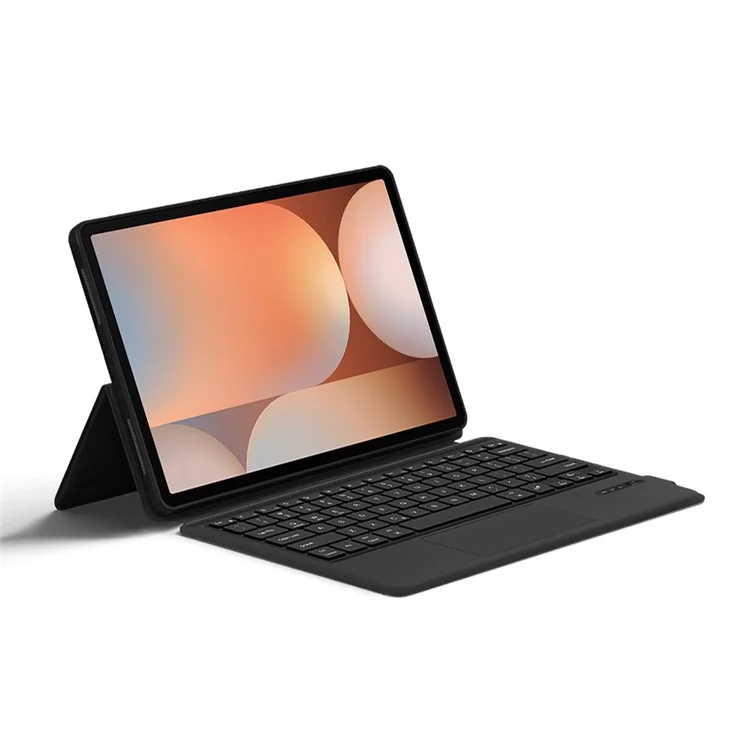 For Samsung Galaxy Tab S10+ Leather Case + Touchpad Bluetooth-Compatible Keyboard with Backlit
