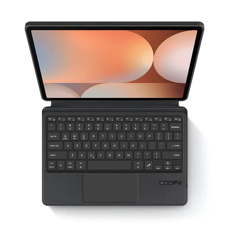 For Samsung Galaxy Tab S10+ Leather Case + Touchpad Bluetooth-Compatible Keyboard with Backlit
