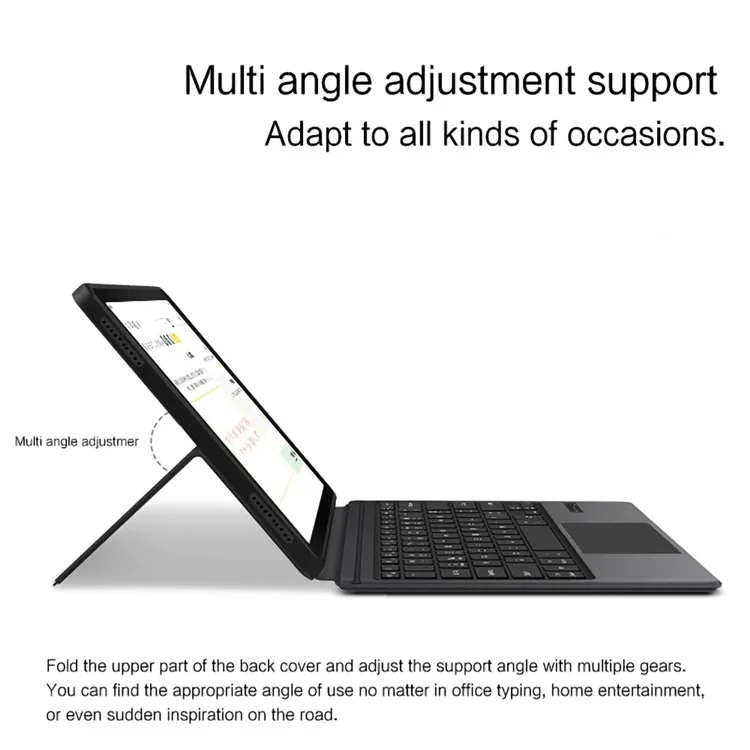 For Samsung Galaxy Tab S10+ Leather Case + Touchpad Bluetooth-Compatible Keyboard with Backlit