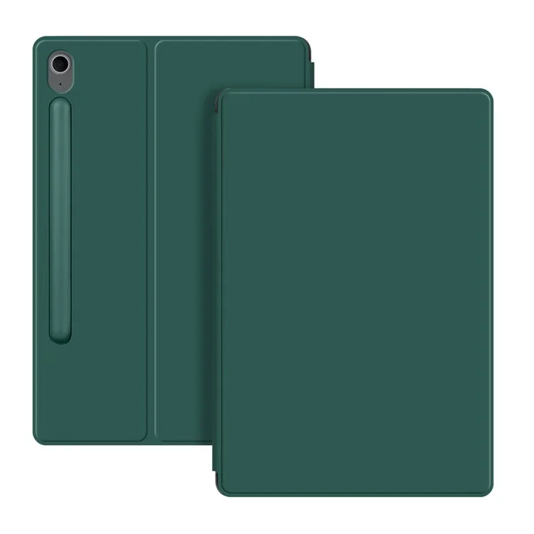 For Samsung Galaxy Tab S10 FE Case Stand Magnetic Leather Tablet Cover with Auto Sleep  /  Wake - Green