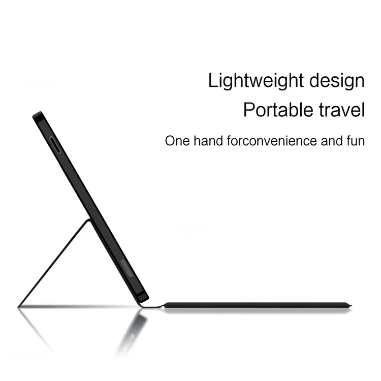 For Samsung Galaxy Tab S10 FE Leather Case + Touchpad Bluetooth-Compatible Keyboard with Backlit